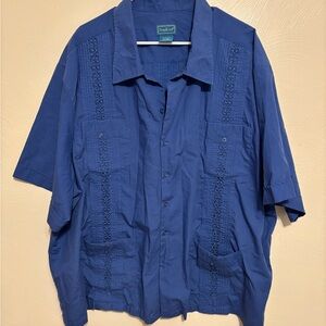 Blue Men's Casual Button Down Shirt